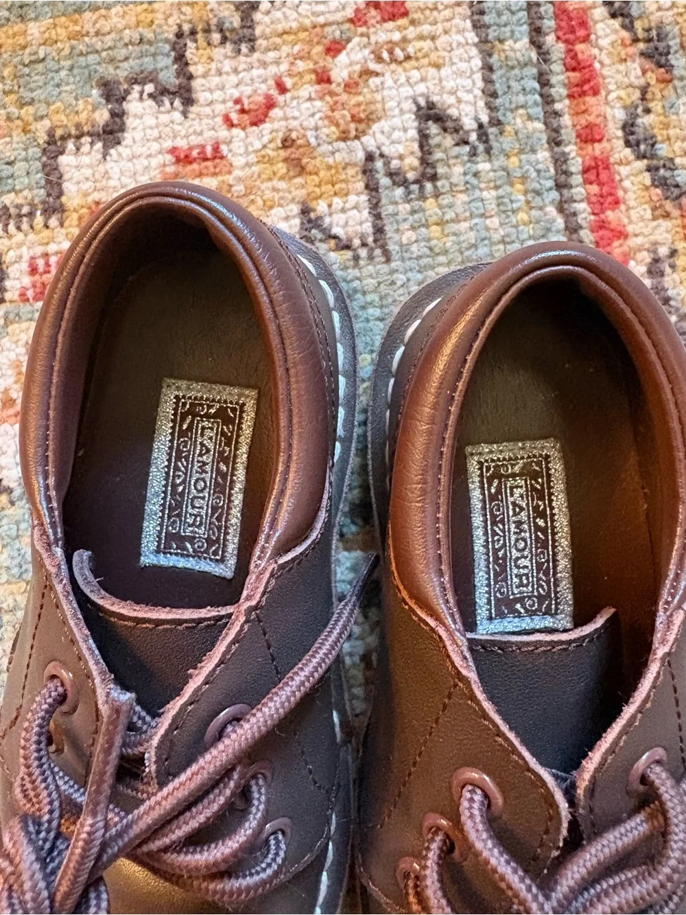 L'Amour | Brown Leather Lace-Up Shoes | 8